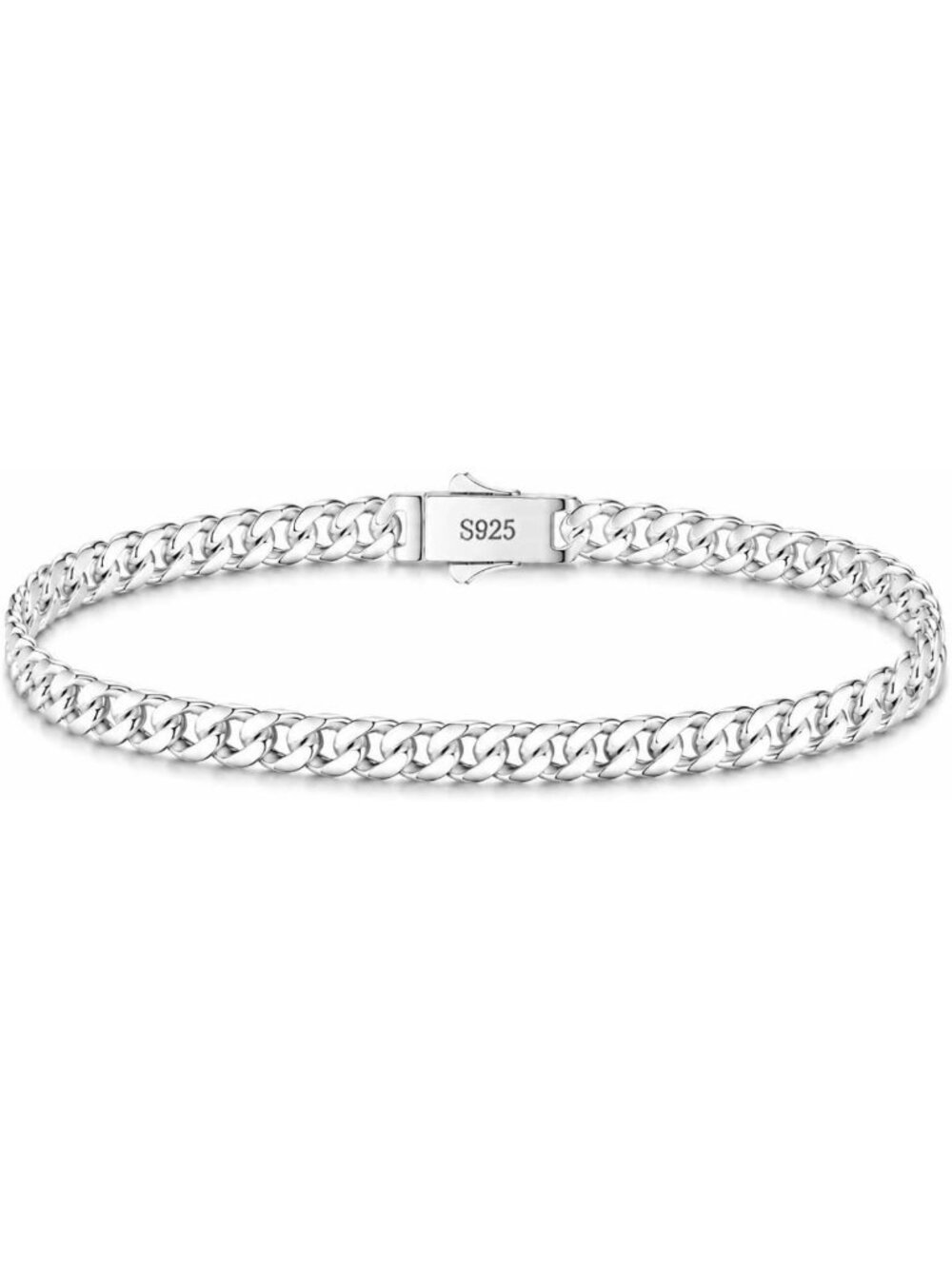 5MM Sterling Silver Cuban Link Bracelet - Elegant 925 Silver Chain Jewelry